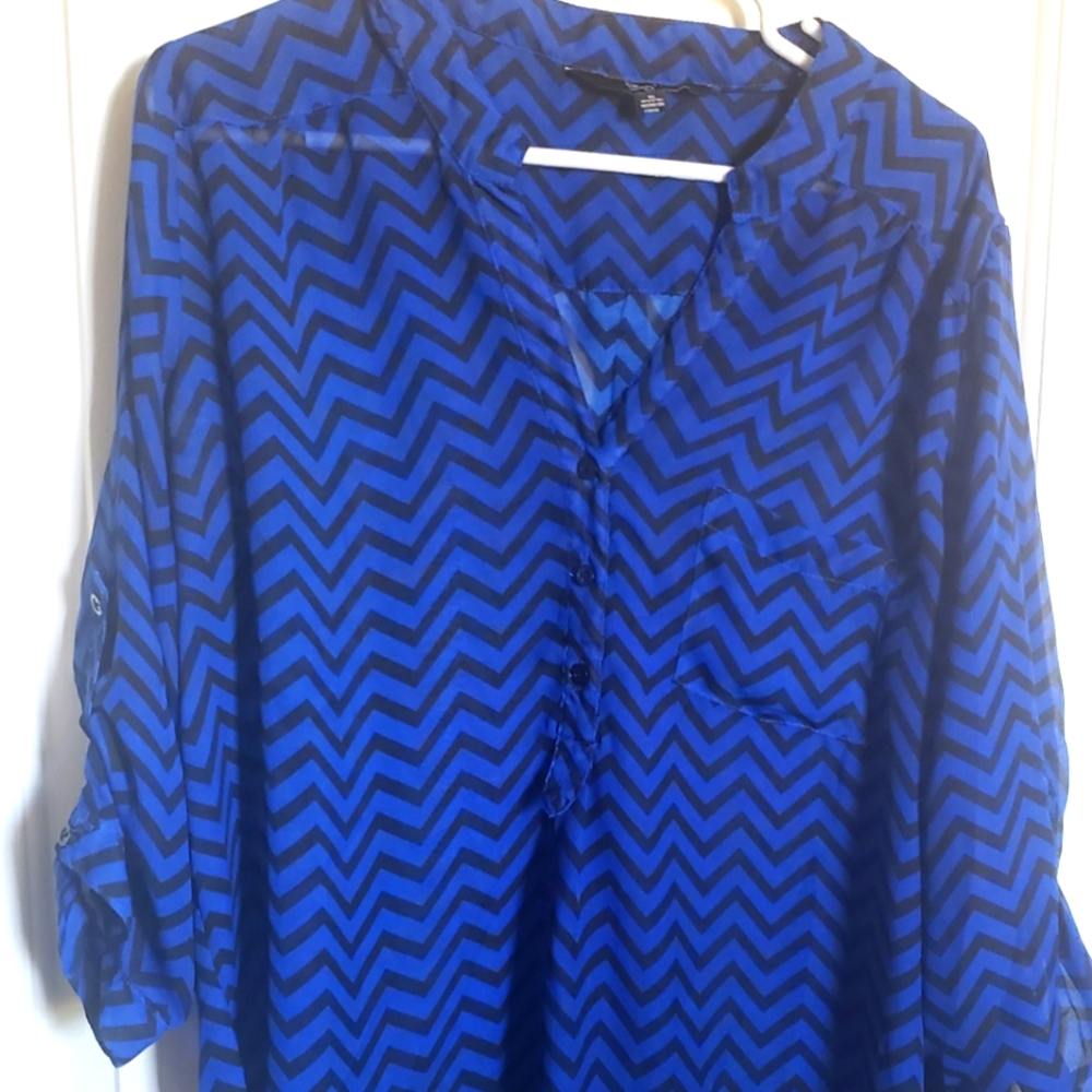 Riley+ James blue/black zig zag 1x fits like 2x